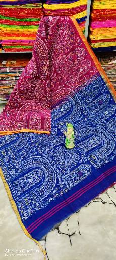 Beautiful Blue Madhubani Print Saree For Women | 2022