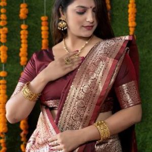 KKanchipuram Pure silk handloom sareeanchipuram silk Saree for pretty lady