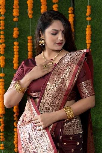 Kanchipuram silk Saree for pretty lady